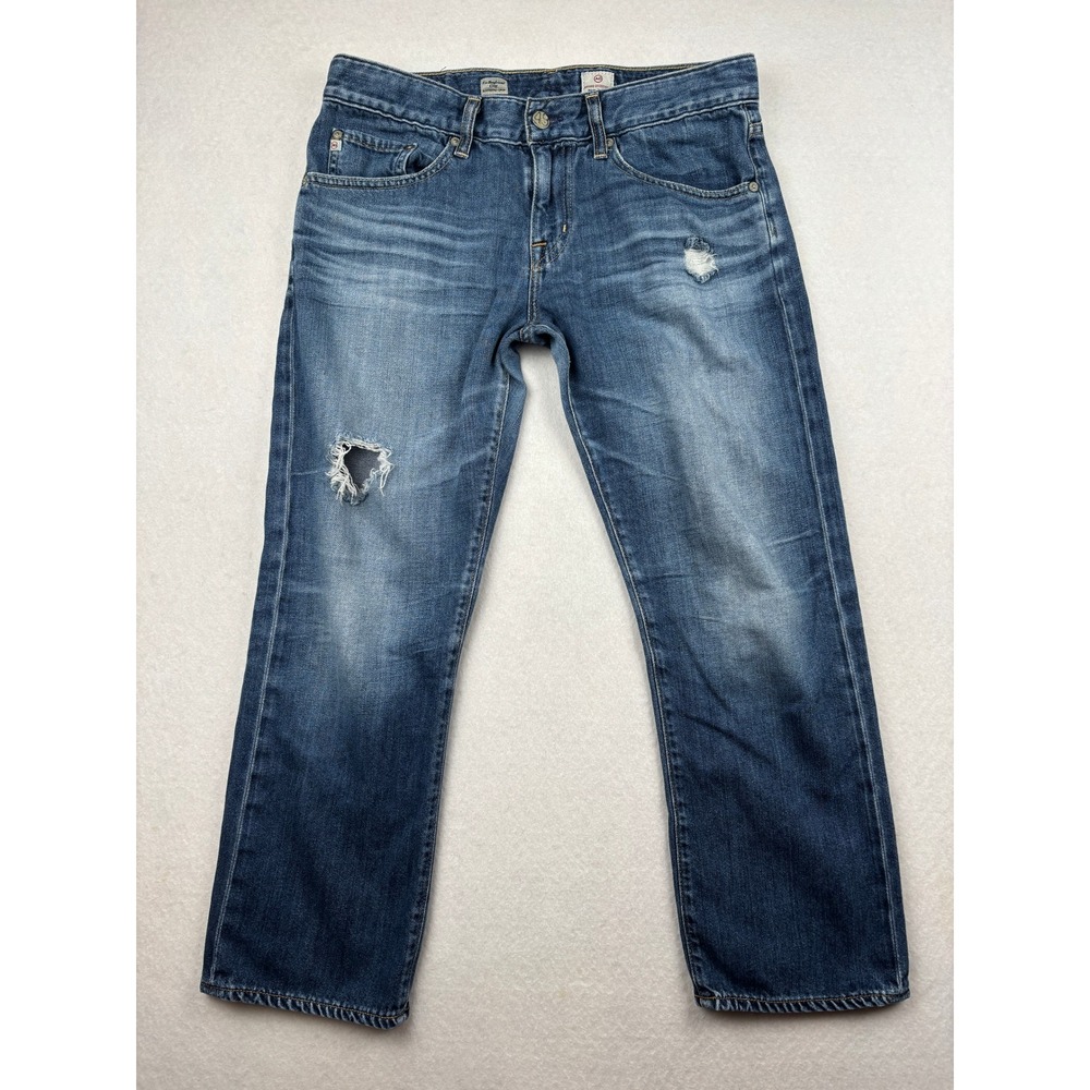 AG Adriano Goldschmied Men's Boyfriend Jeans - Distressed Medium Blue Wash